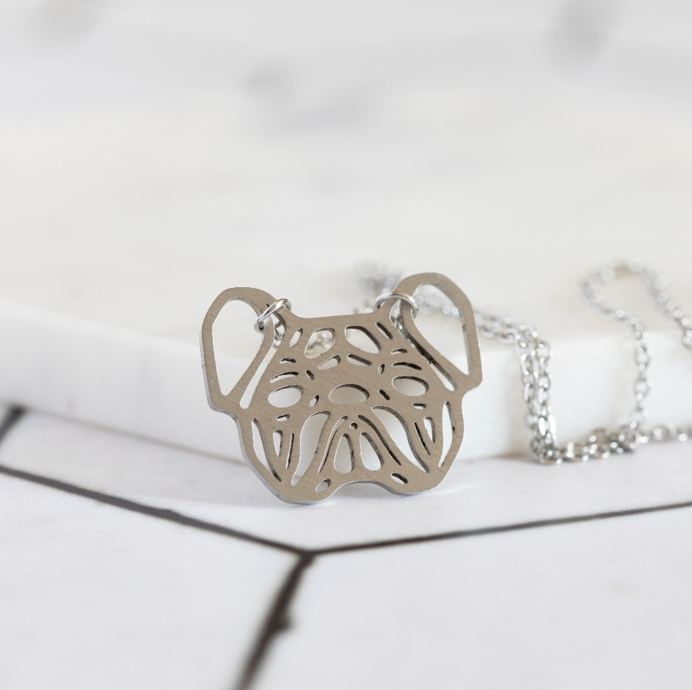 Geometric Bulldog Necklace - Only 1 left! - Picture 2 of 7